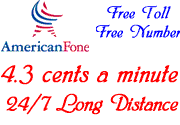 Get 4.3 cent a minute long distance 24/7 and a free toll free number